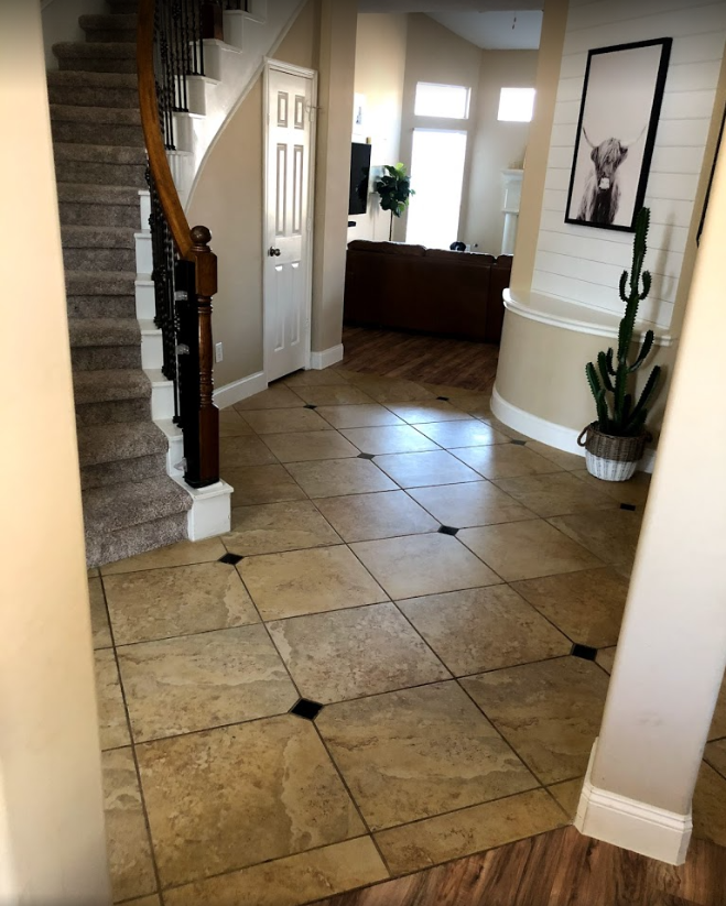 house with tile floor intact