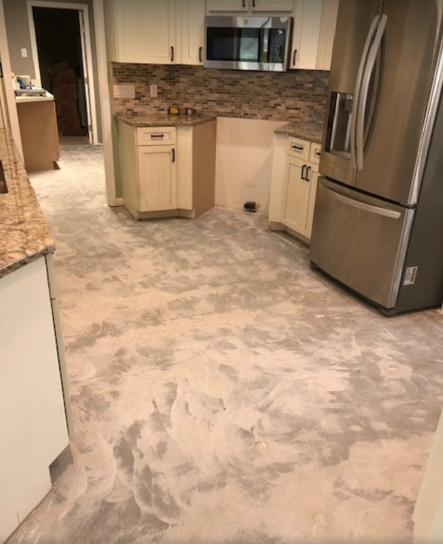 flat and smooth kitchen subfloor